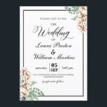 Romantic Calligraphy Greenery Boho Cotton Wedding Kaart<br><div class="desc">Romantische kalligrafie Greenery Boho Cotton Eucalyptus Weddenschap</div>