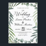 Romantic Calligraphy Greenery Leaves Wedding Kaart<br><div class="desc">Romantic Calligraphy Greenery Leaves Wedding Invitation</div>
