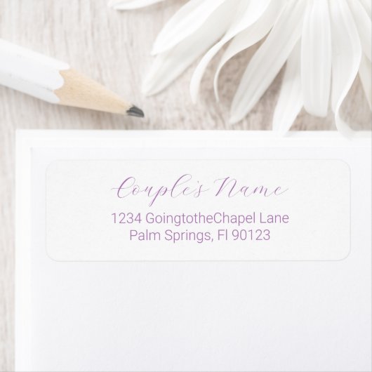 Romantic Calligraphy Lavender Return Address Etiket (Insitu)