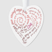 Romantic Calligraphy Lovers Heart Shaped Quote Ornament (voorkant)