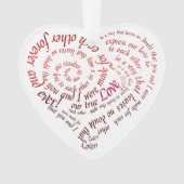 Romantic Calligraphy Lovers Heart Shaped Quote Ornament (voorkant)