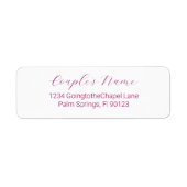 Romantic Calligraphy Magenta Return Address Etiket (Voorkant)