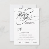Romantic Calligraphy Menu Choice RSVP Card (Voorkant)