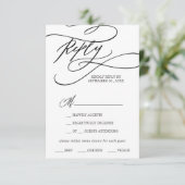 Romantic Calligraphy Menu Choice RSVP Card (Staand voorkant)