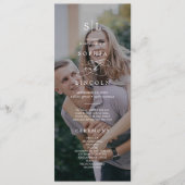 Romantic Calligraphy Monogram Dark Photo Weddensch Programmakaart (Voorkant)