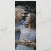 Romantic Calligraphy Monogram Dark Photo Weddensch Programmakaart (Achterkant)