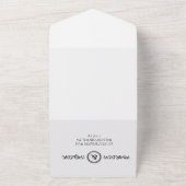 Romantic Calligraphy Monogram Photo Weddenschap All In One Uitnodiging (Buitenkant)