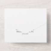 Romantic Calligraphy Monogram Photo Weddenschap All In One Uitnodiging (Achterkant)