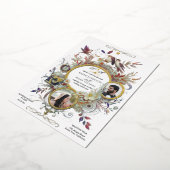 Romantic Calligraphy Monogram Photo Weddenschap Folie Uitnodiging (Gedraaid)