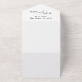 Romantic Calligraphy Photo Wedding All In One Uitnodiging (Buitenkant)