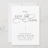 Romantic Calligraphy QR Code Photo Save The Date (Voorkant)