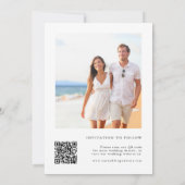Romantic Calligraphy QR Code Photo Save The Date (Achterkant)
