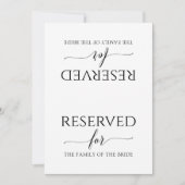 Romantic Calligraphy Reserved Sign Tent (Black) (Voorkant)