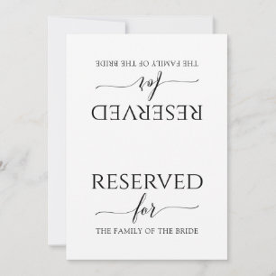 Romantic Calligraphy Reserved Sign Tent (Black)