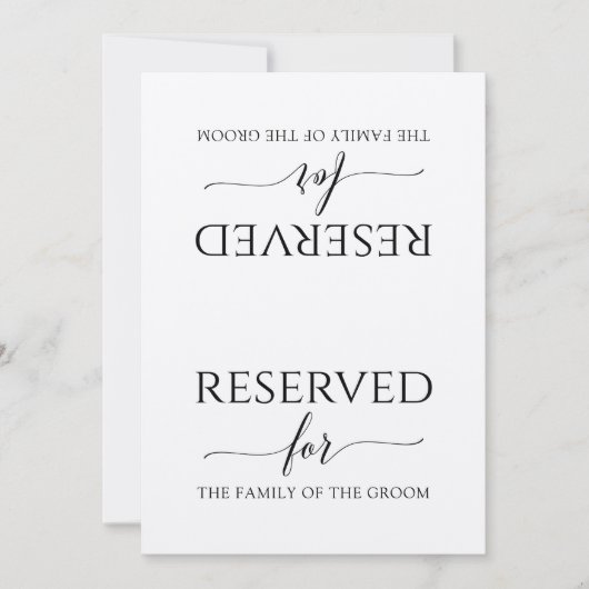 Romantic Calligraphy Reserved Sign Tent (Kraft) Kaart (Voorkant)