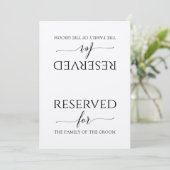 Romantic Calligraphy Reserved Sign Tent (Kraft) Kaart (Staand voorkant)