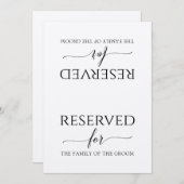 Romantic Calligraphy Reserved Sign Tent (Kraft) Kaart (Voorkant / Achterkant)