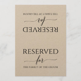 Romantic Calligraphy Reserved Sign Tent (Kraft) Kaart