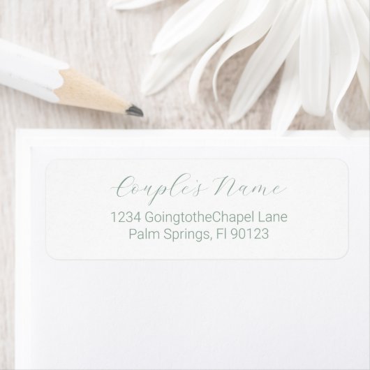 Romantic Calligraphy Sage Green Return Address Etiket (Insitu)