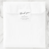 Romantic Calligraphy Script Black & White Wedding Vierkante Sticker (Tas)