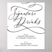Romantic Calligraphy Signature Drink Sign Poster (Voorkant)