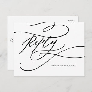 Romantic Calligraphy Song Request RSVP Briefkaart