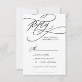 Romantic Calligraphy Song Request RSVP Card (Voorkant)