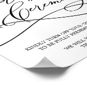 Romantic Calligraphy Unplugged Ceremony Sign Poster (Hoek)