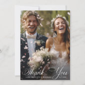 Romantic Calligraphy Wedding 2 Photo Bedankkaart (Voorkant)