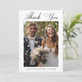 Romantic Calligraphy Wedding 2 Photo Bedankkaart (Staand voorkant)