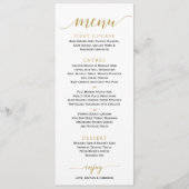 Romantic Calligraphy Wedding Menu | 4 x 9 | Goud (Voorkant)