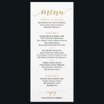 Romantic Calligraphy Wedding Menu | 4 x 9 | Goud<br><div class="desc">Dit trouwmenu is elegant en eenvoudig genoeg dat het perfect is voor elk trouwthema. Het is ingesteld in een vlak goud, maar je kunt de ontwerpkleur veranderen in alles wat je maar wilt door je achtergrondkleur te wijzigen. **HOE TE OM DE HARTKLEUR** 1) TE VERANDEREN klik de "personalize"Button. 2) Klik...</div>