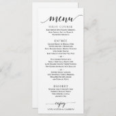 Romantic Calligraphy Wedding Menu | 4 x 9 | Zwart (Voorkant / Achterkant)