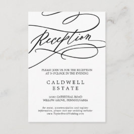 Romantic Calligraphy Wedding Reception Tussenvoegs Informatiekaartje
