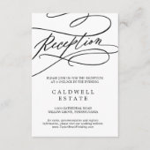 Romantic Calligraphy Wedding Reception Tussenvoegs Informatiekaartje (Voorkant)