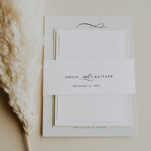 Romantic Calligraphy Wedding Uitnodigingen Wikkel