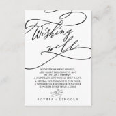 Romantic Calligraphy Wedding Wishing Well Kaart (Voorkant)