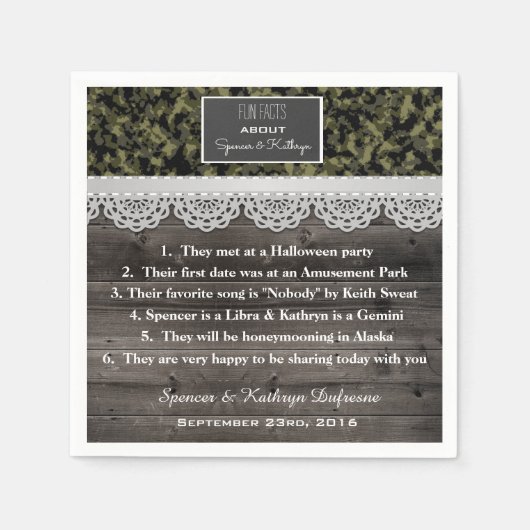 Romantic Camouflage Wedding Servetten (Voorkant)