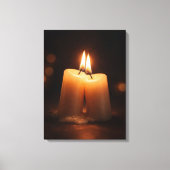Romantic Candlelight Glow – Minimal Valentine’s Da Canvas Afdruk (Voorkant)