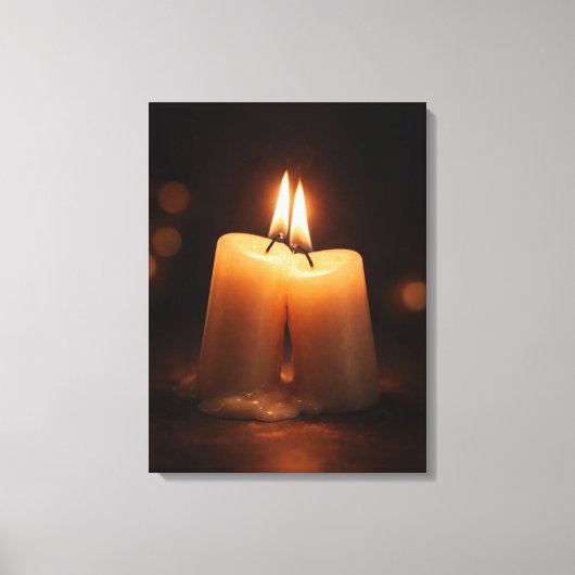 Romantic Candlelight Glow – Minimal Valentine’s Da Canvas Afdruk (Voorkant)