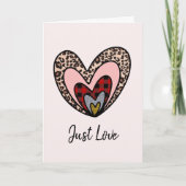 Romantic Card – Just Love Hearts Feestdagen Kaart (Voorkant)