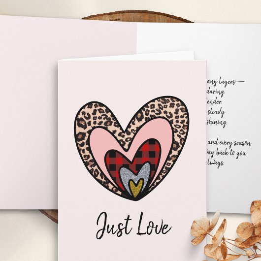 Romantic Card – Just Love Hearts Feestdagen Kaart