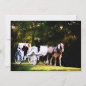 Romantic Carriage Horse Wedding Invitation Kaart (Achterkant)