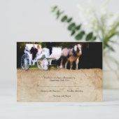 Romantic Carriage Horse Wedding Invitation RSVP (Staand voorkant)