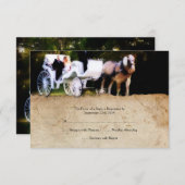 Romantic Carriage Horse Wedding Invitation RSVP (Voorkant / Achterkant)