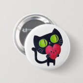 Romantic Cat - aangepaste tekst - Ronde Button 5,7 Cm (Voorkant /achterkant)