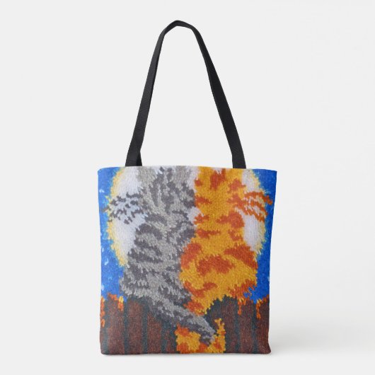 Romantic Cats Latch Hook Tote Bag (Achterkant)