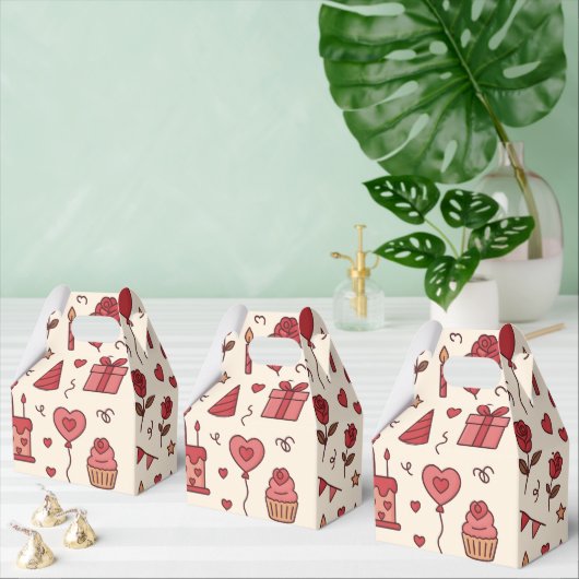 Romantic Celebration Doodle Pattern Bedankdoosjes (Meervoudige)