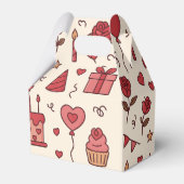 Romantic Celebration Doodle Pattern Bedankdoosjes (Voorkant Zijde)