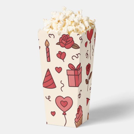 Romantic Celebration Doodle Pattern Bedankdoosjes (Popped)